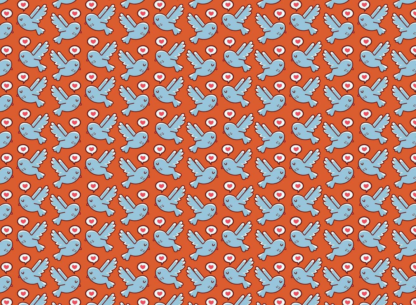 pigeon, lovebird pattern, valentine's day, vector background