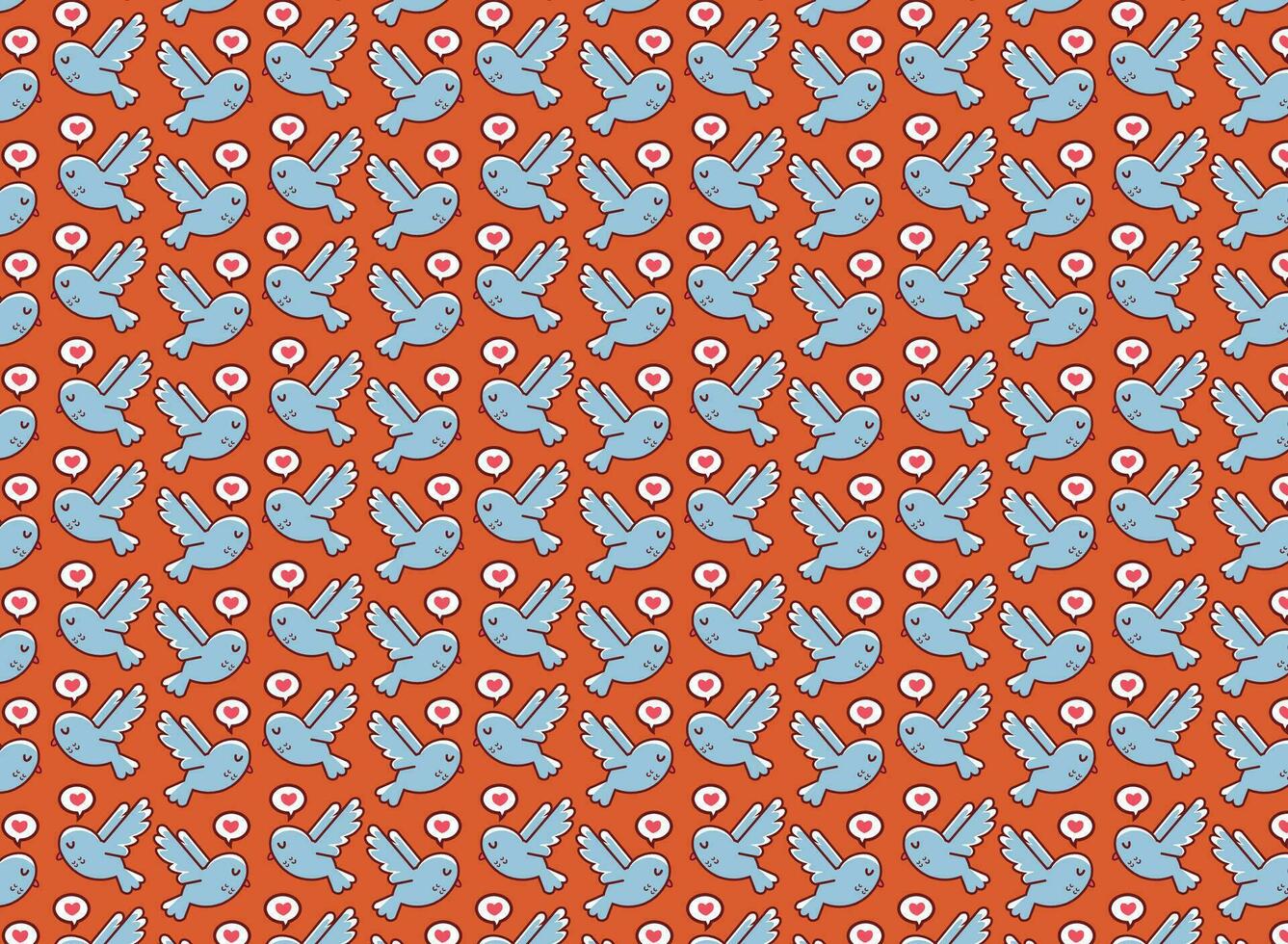 pigeon, lovebird pattern, valentine's day, vector background