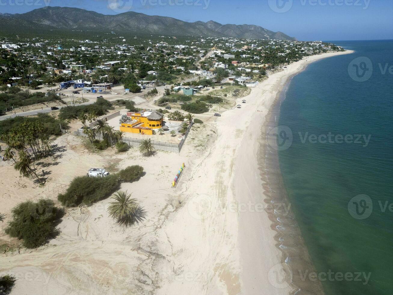 el sargento beach la ventana baja california sur mexico aerial view panorama photo