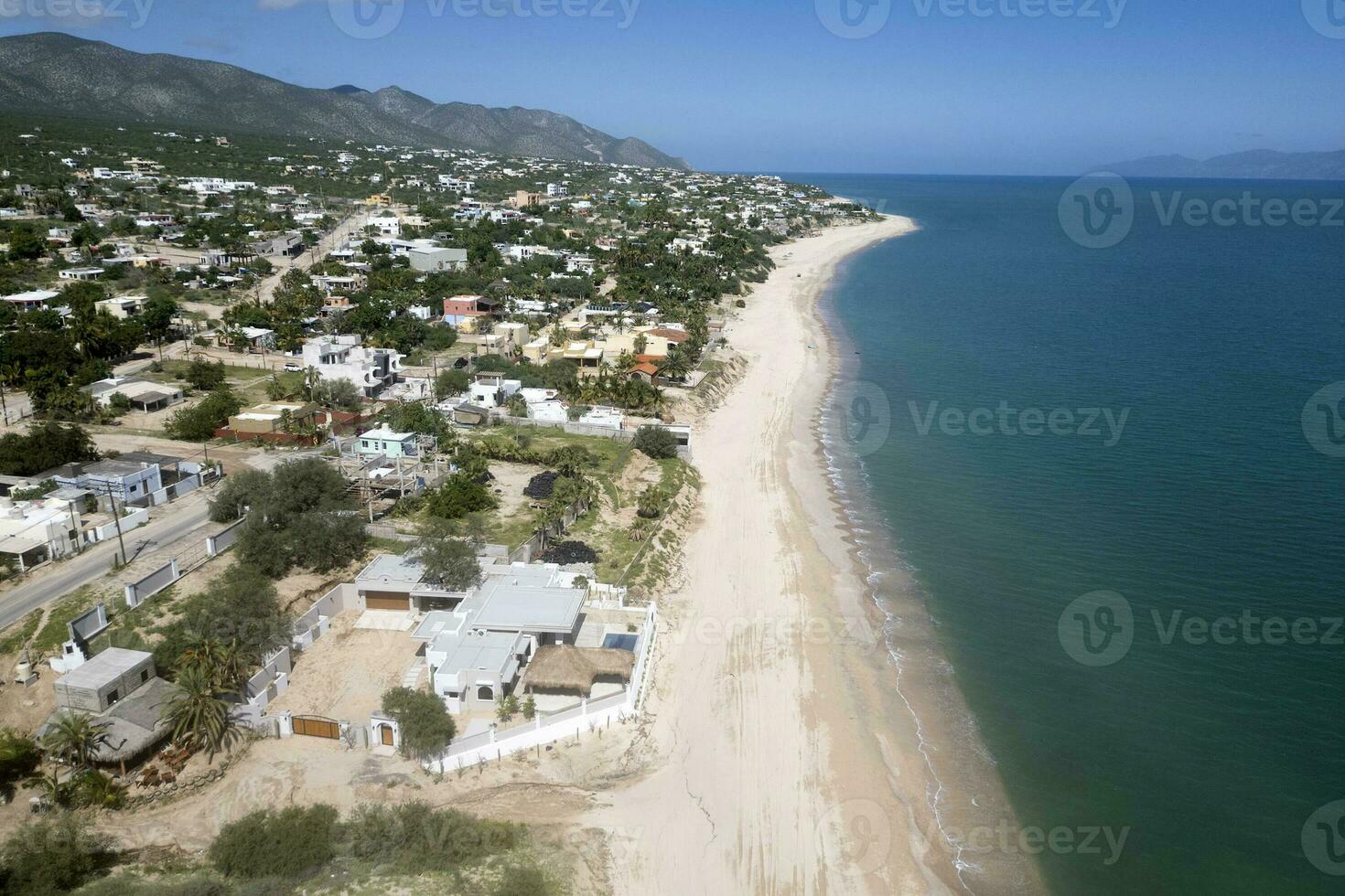 el sargento beach la ventana baja california sur mexico aerial view panorama photo