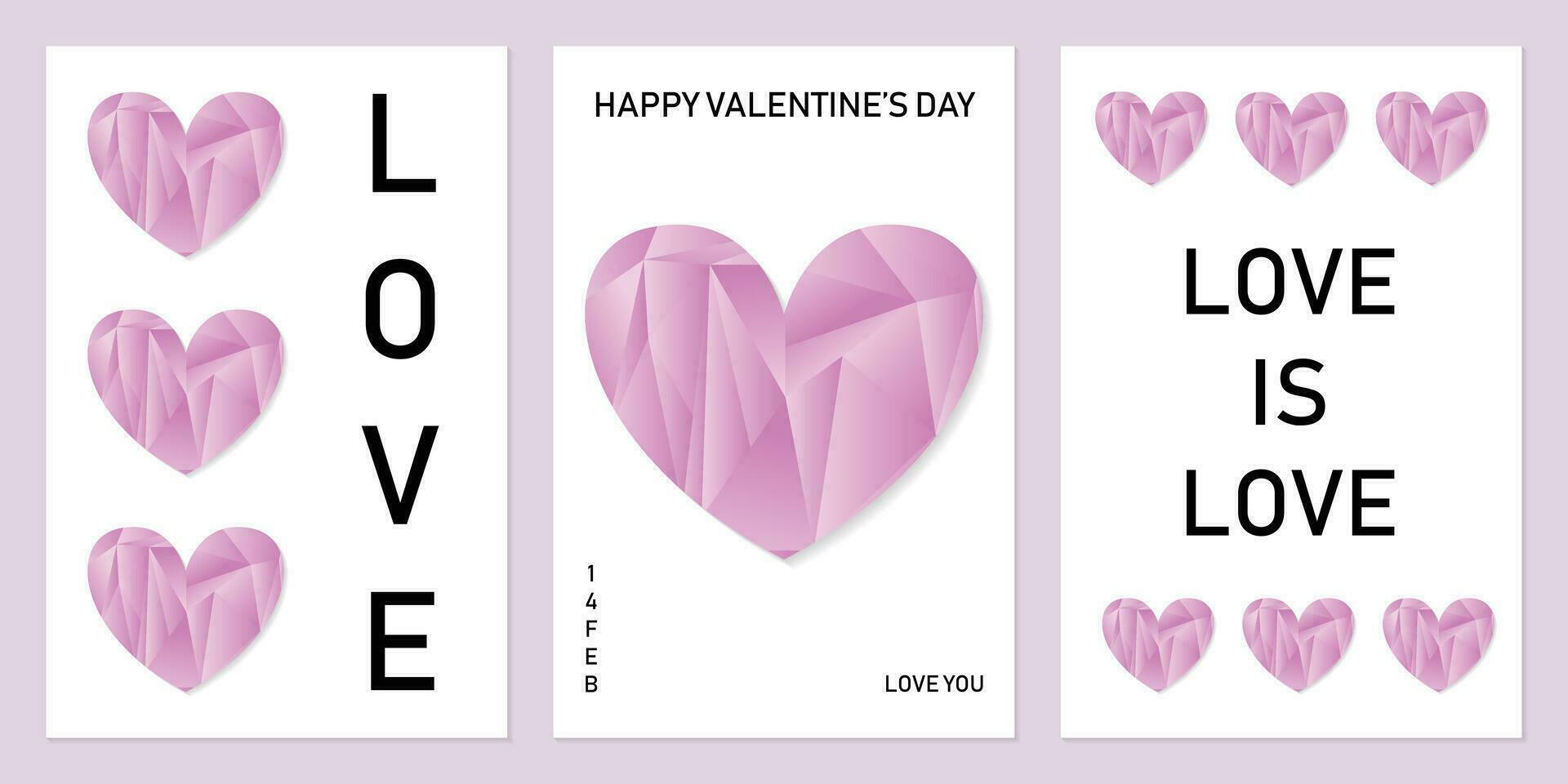 conjunto de san valentin día carteles plantillas. de moda minimalista estético con gradientes, tipografía, y2k antecedentes, geométrico elementos. moderno diseño para bandera, invitación, tarjeta, cubrir vector