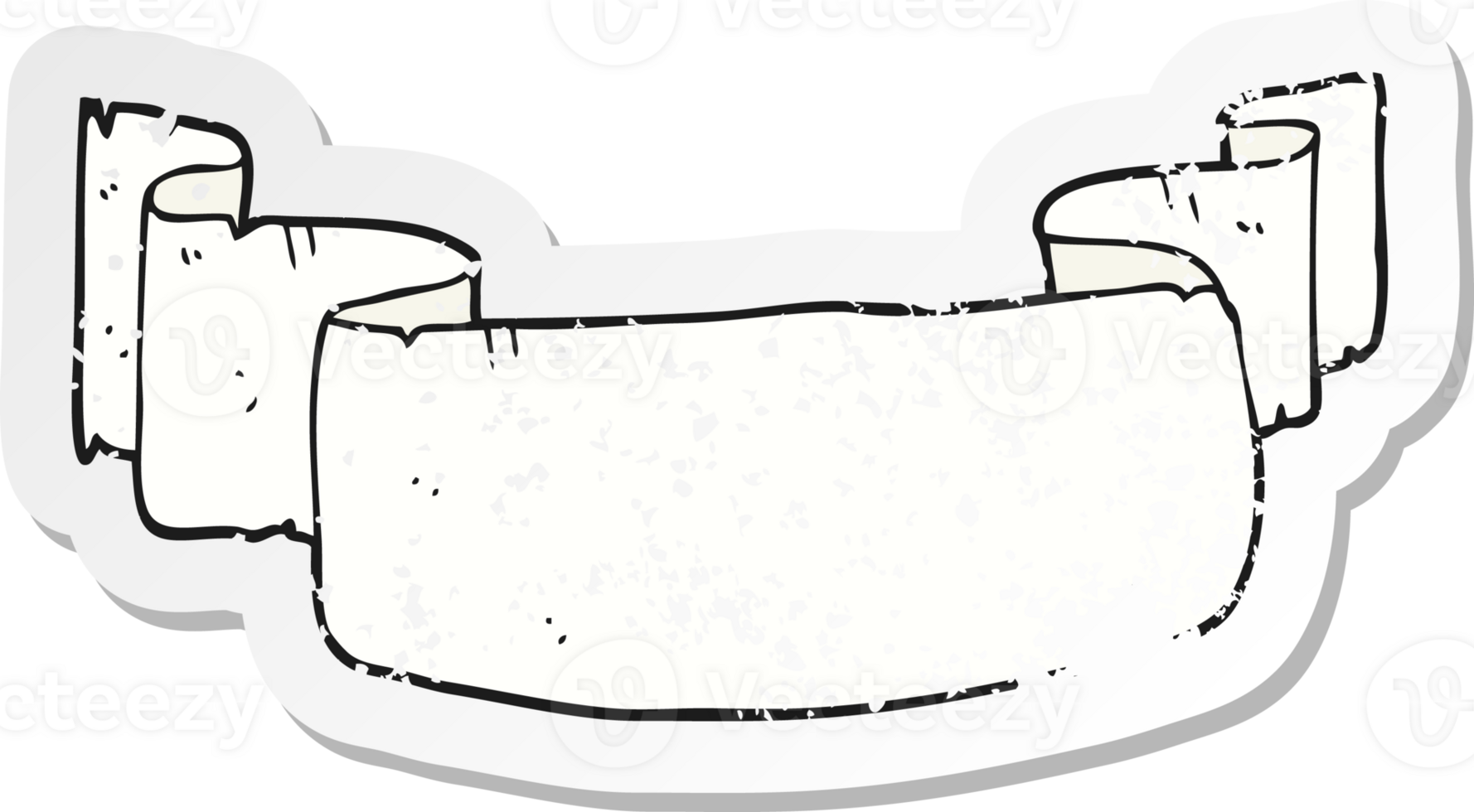 retro distressed sticker of a cartoon banner png