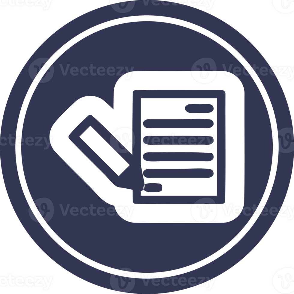 document and pencil circular icon png