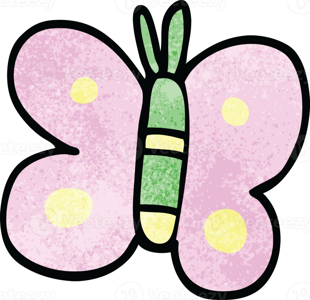 cartoon doodle butterfly png