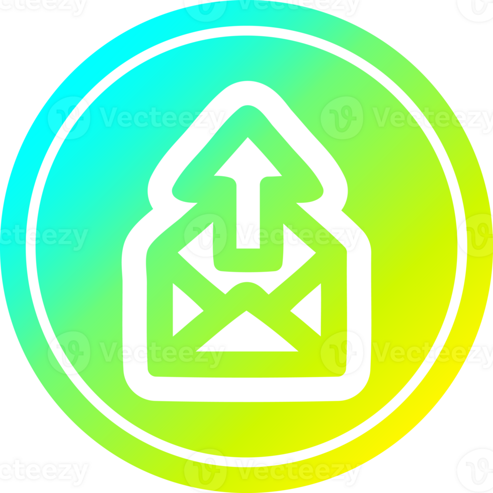 send email circular in cold gradient spectrum png