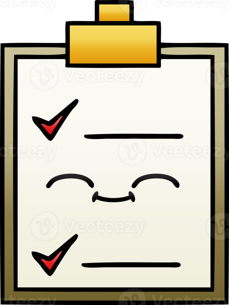 gradient shaded cartoon check list png