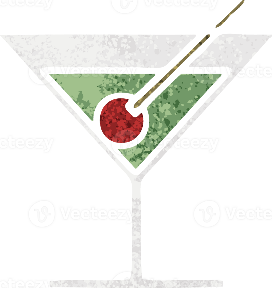 retro illustration style cartoon fancy cocktail png