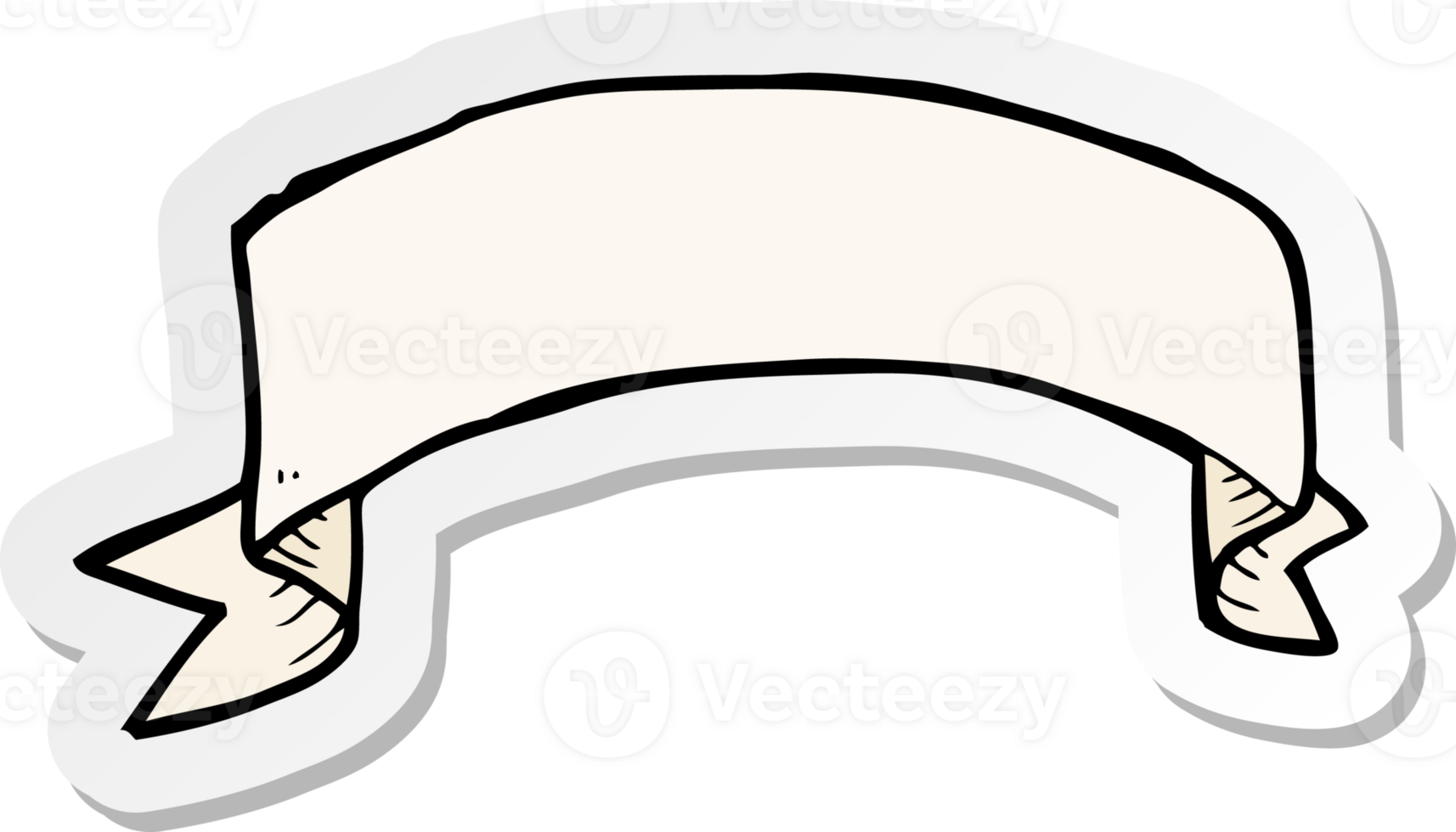 sticker of a cartoon tattoo scroll banner png