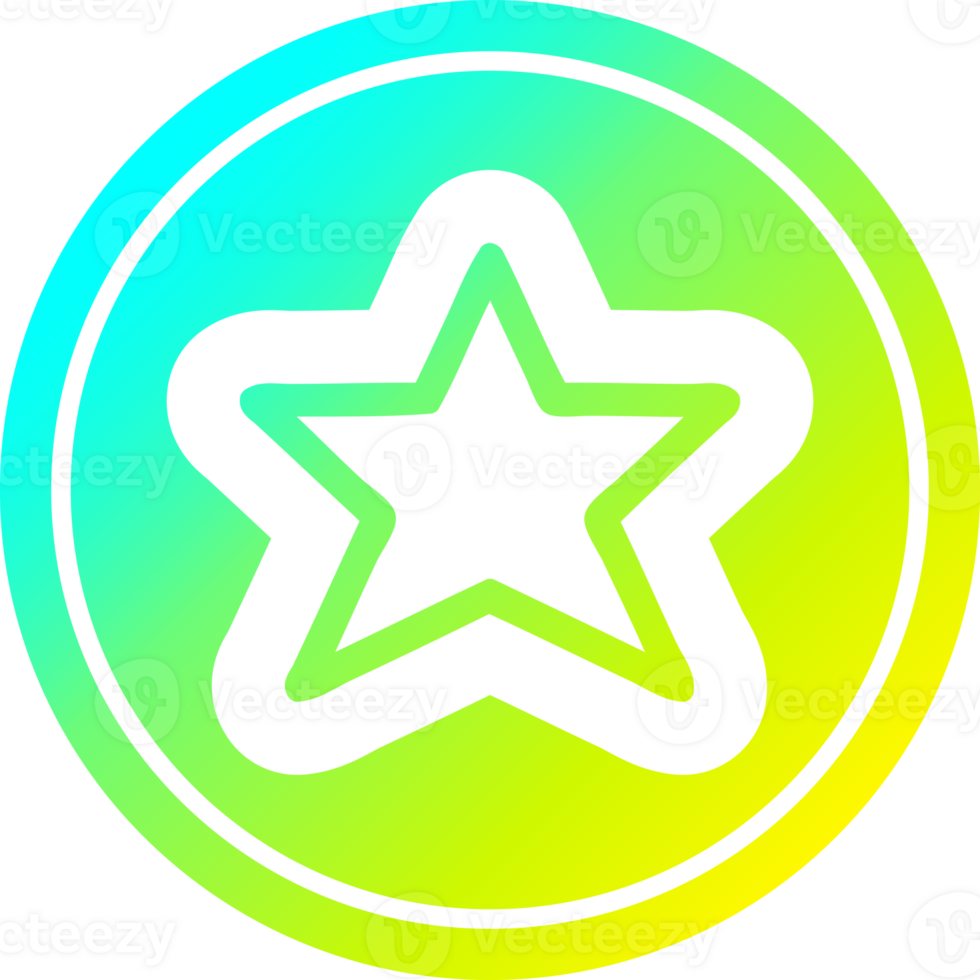 star shape in cold gradient spectrum png