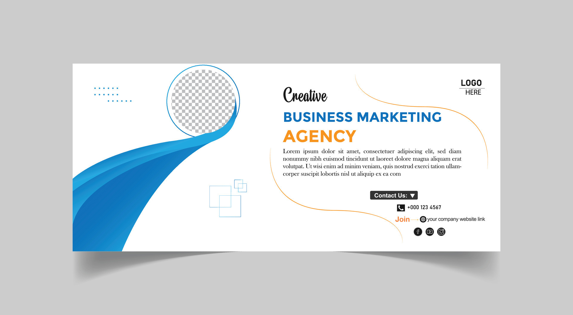 Digital marketing agency social media cover page design template