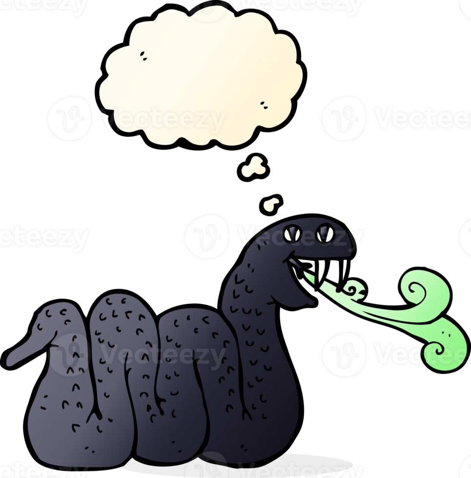 cartoon snake with thought bubble png