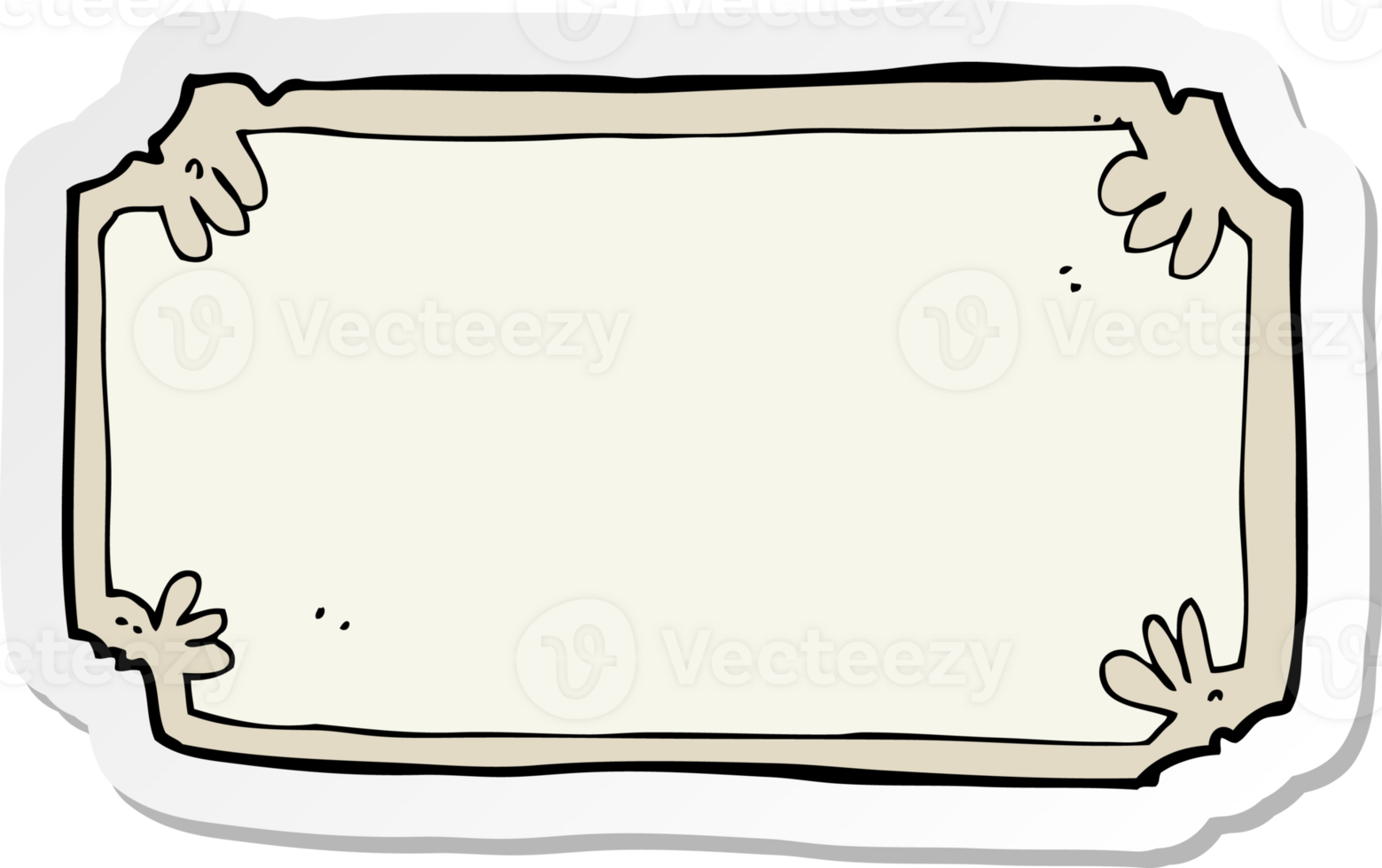 sticker of a cartoon old frame banner png