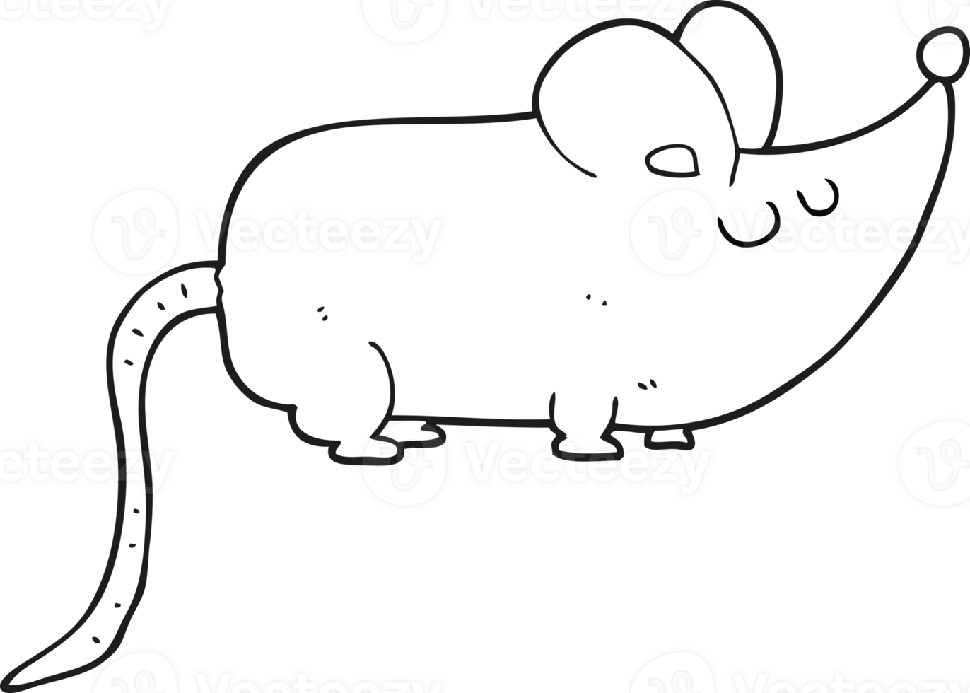 cute black and white cartoon mouse png