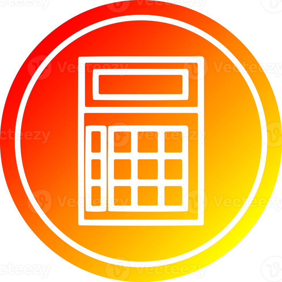 math calculator circular in hot gradient spectrum png
