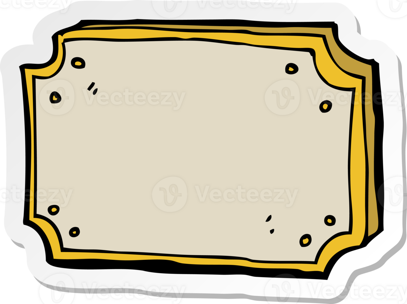 sticker of a cartoon old sign png