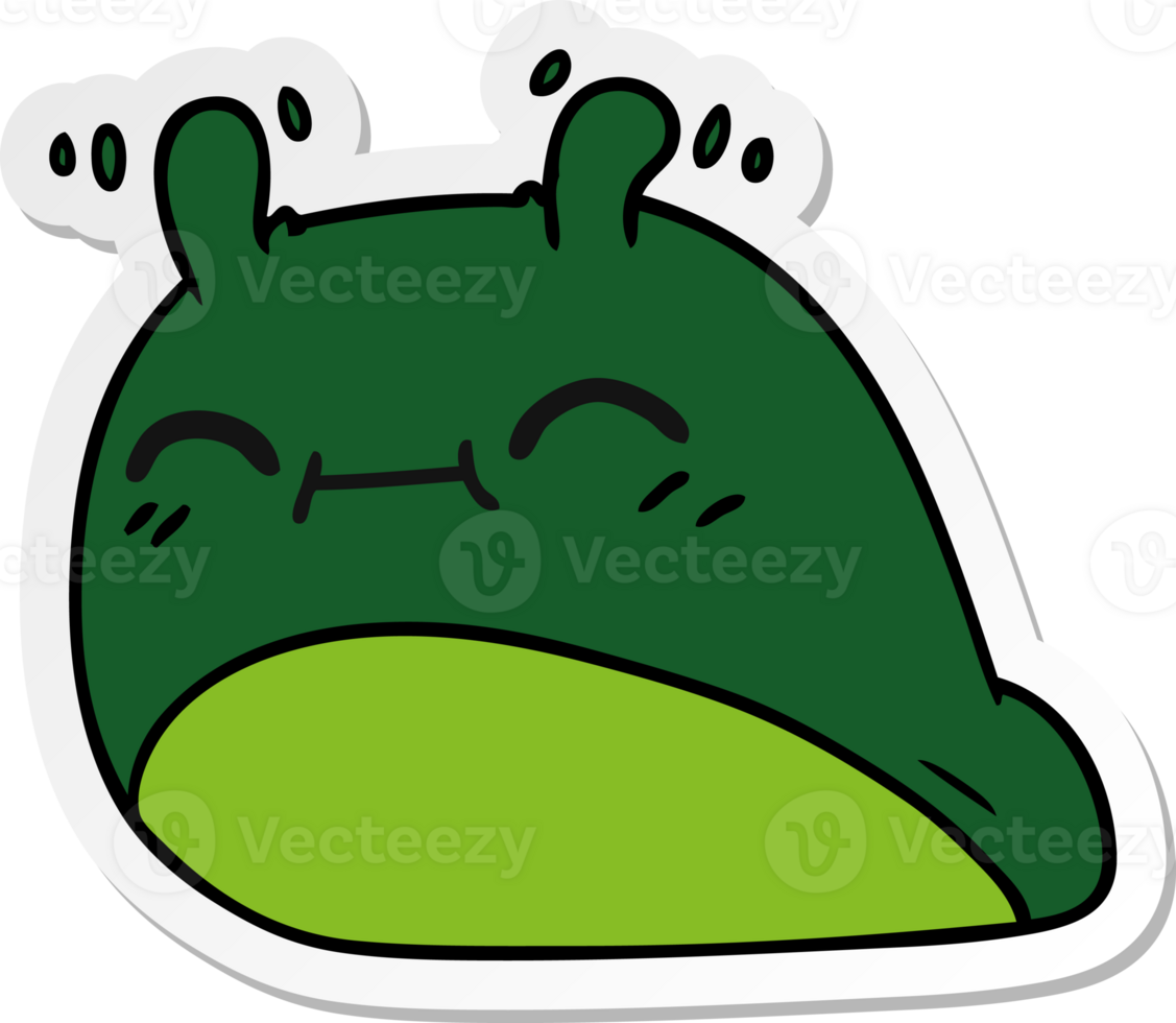 sticker cartoon of a happy kawaii slug png