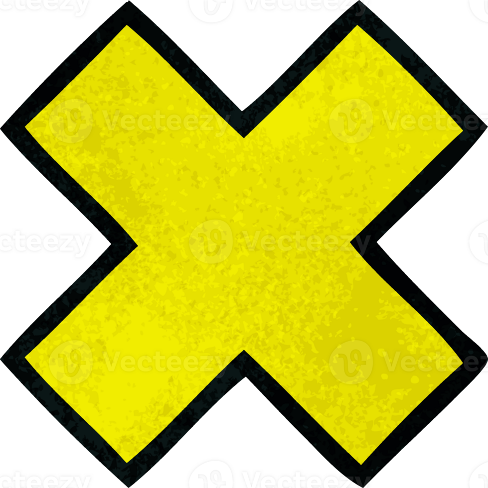 retro grunge texture cartoon multiplication symbol png