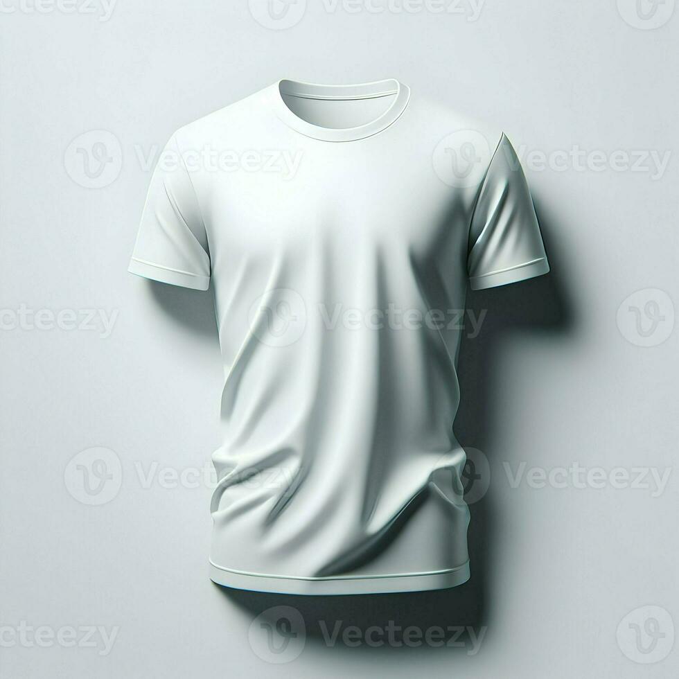 AI generated White Tshirt mockup isolated on white background photo