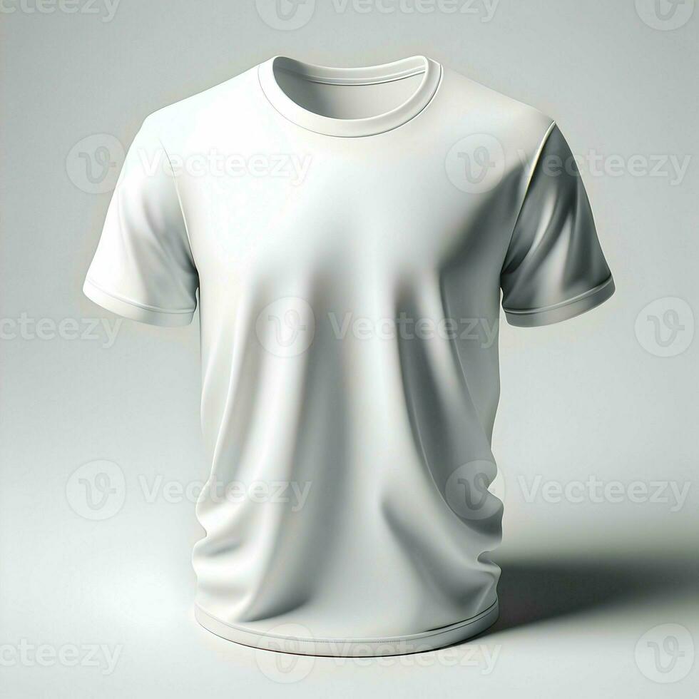 AI generated White Tshirt mockup isolated on white background photo