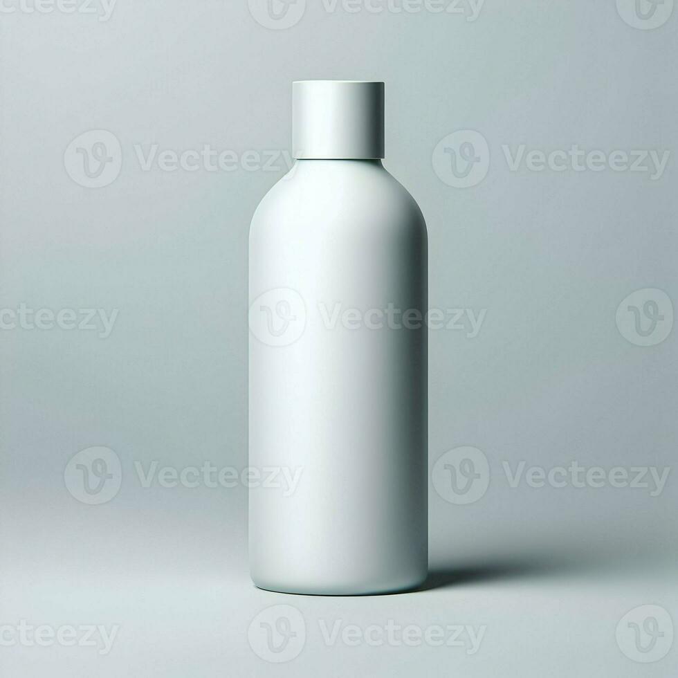 AI generated 3D illustration Rendering Aluminium Bottle on White Background Black Grey White photo