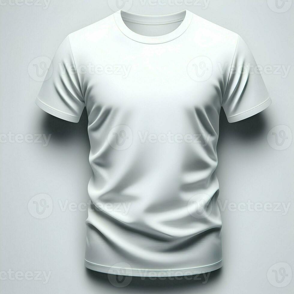 AI generated White Tshirt mockup isolated on white background photo