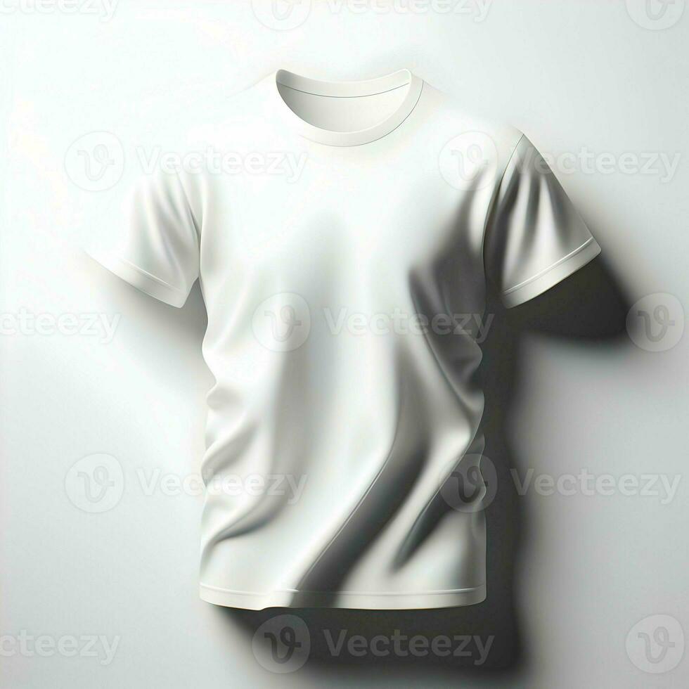 ai generado blanco camiseta Bosquejo aislado en blanco antecedentes foto