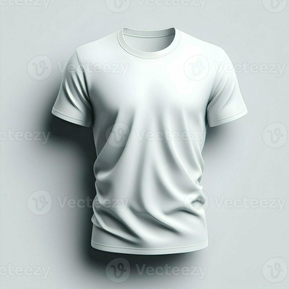 ai generado blanco camiseta Bosquejo aislado en blanco antecedentes foto