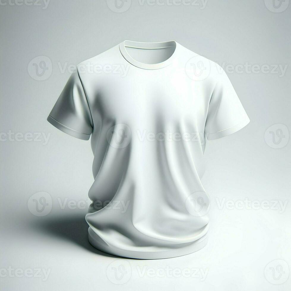 ai generado blanco camiseta Bosquejo aislado en blanco antecedentes foto