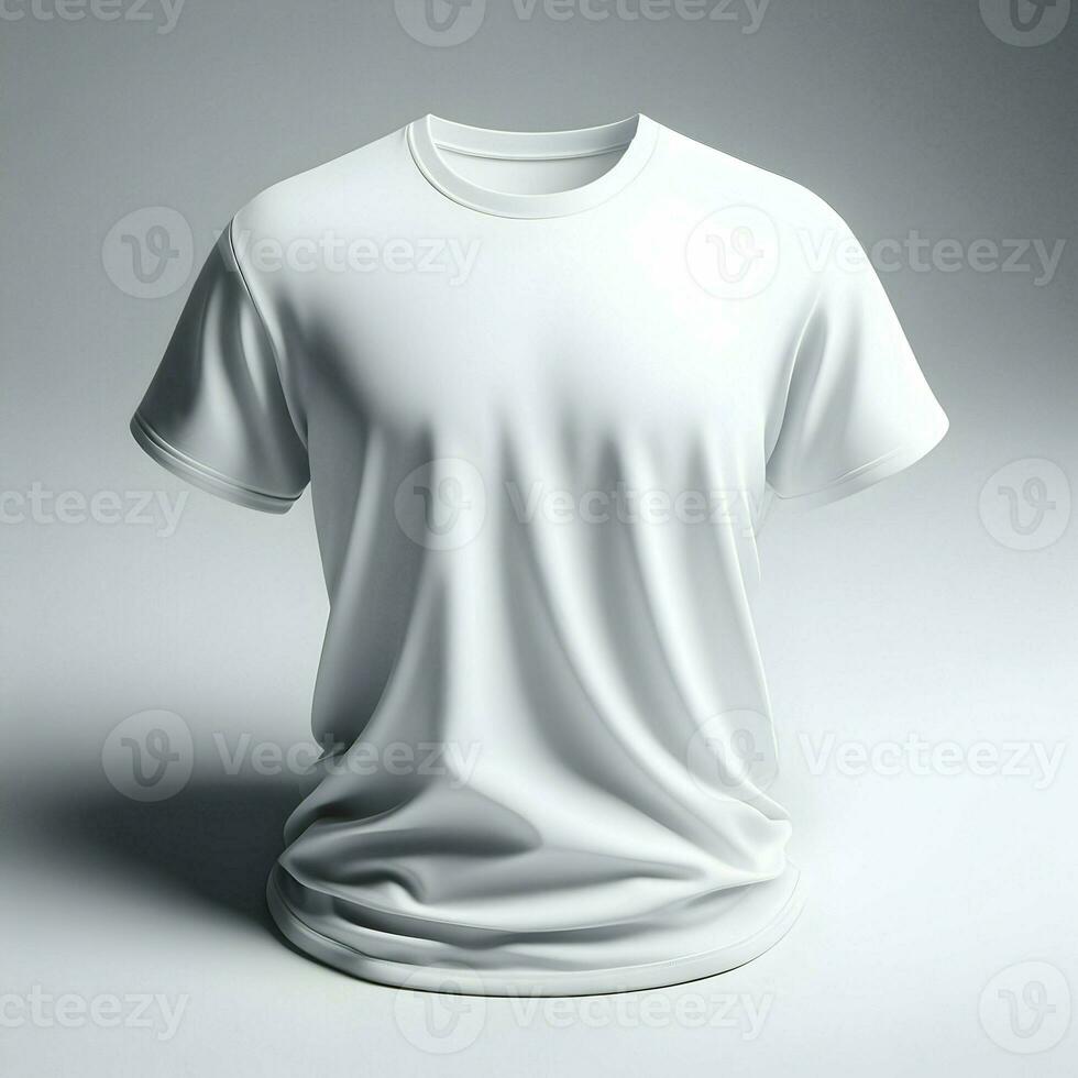 ai generado blanco camiseta Bosquejo aislado en blanco antecedentes foto