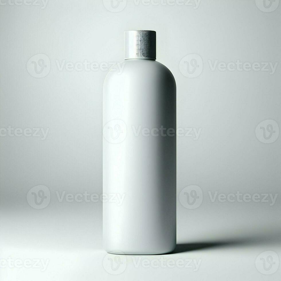 AI generated 3D illustration Rendering Aluminium Bottle on White Background Black Grey White photo