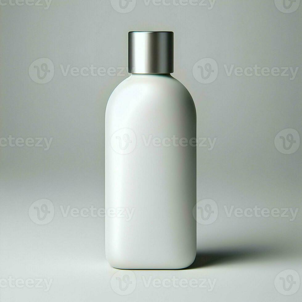 AI generated 3D illustration Rendering Aluminium Bottle on White Background Black Grey White photo