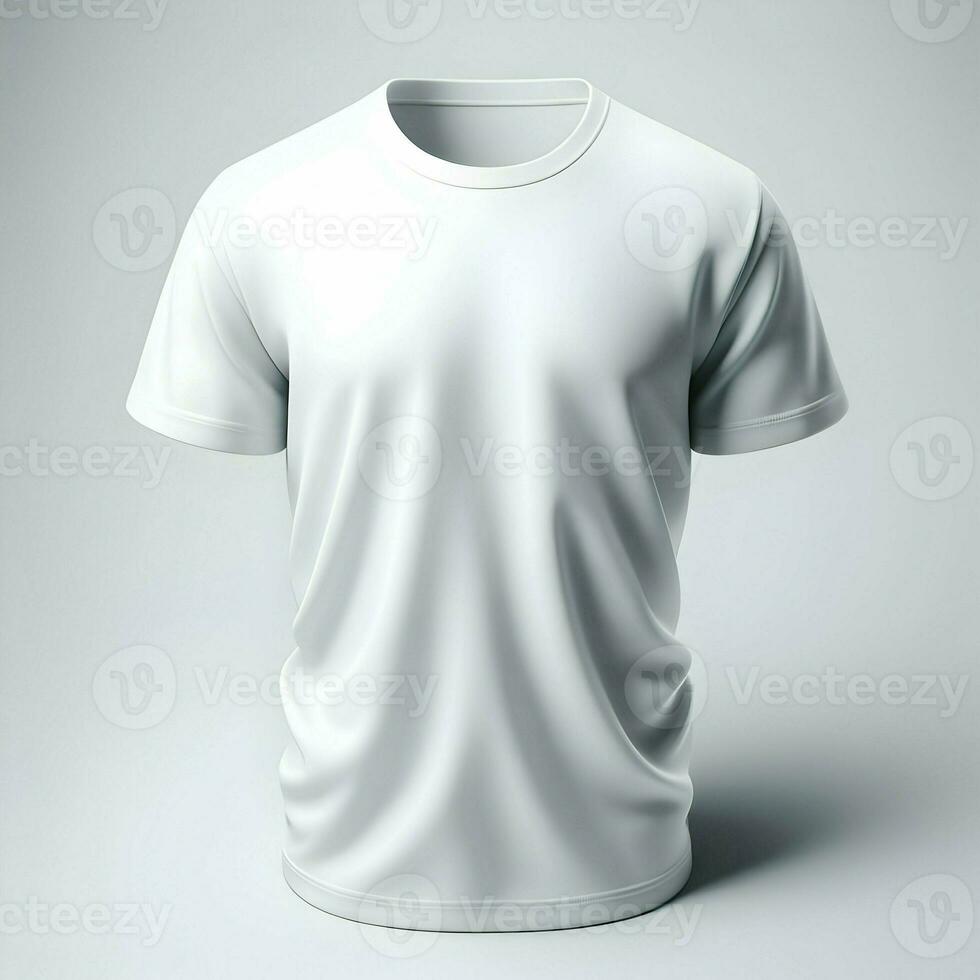 ai generado blanco camiseta Bosquejo aislado en blanco antecedentes foto