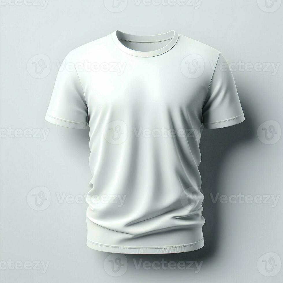 AI generated White Tshirt mockup isolated on white background photo