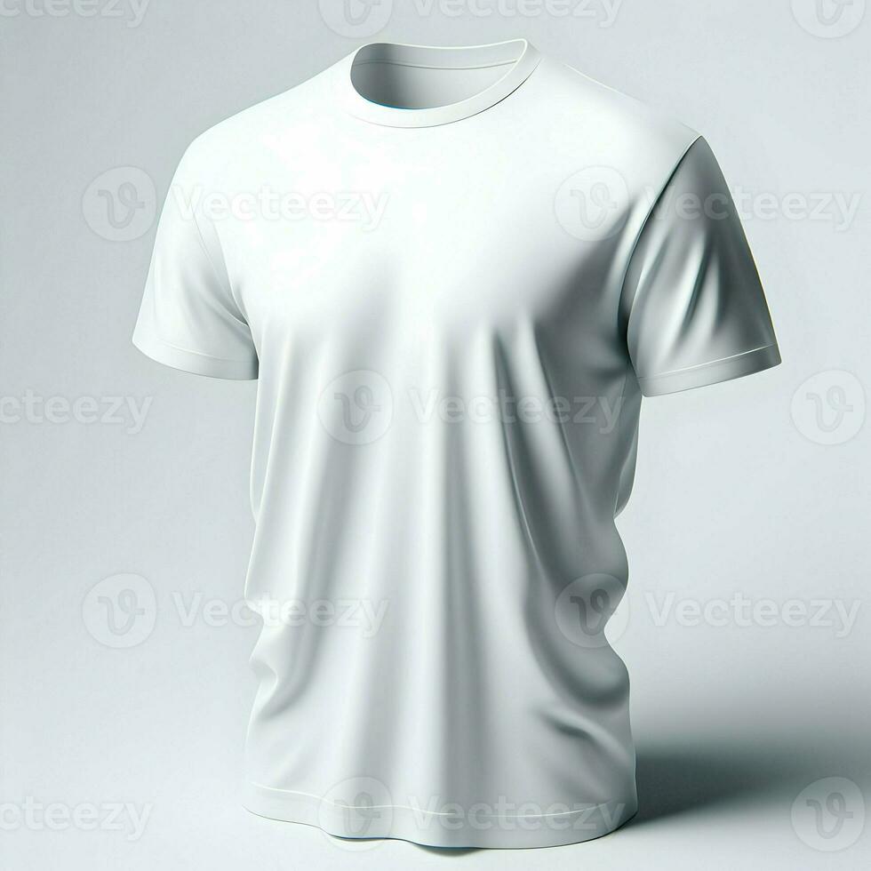 AI generated White Tshirt mockup isolated on white background photo