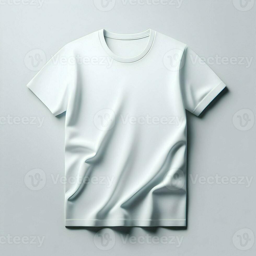 AI generated White Tshirt mockup isolated on white background photo