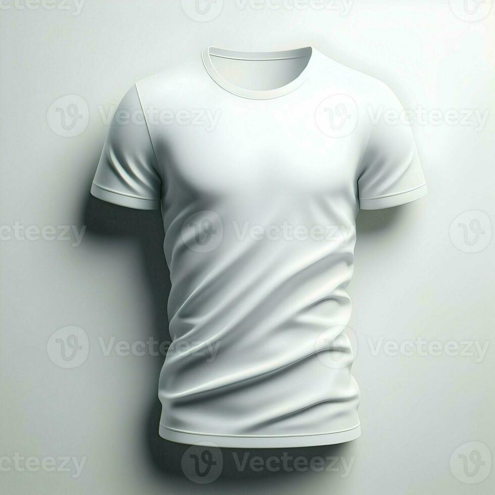 AI generated White Tshirt mockup isolated on white background photo