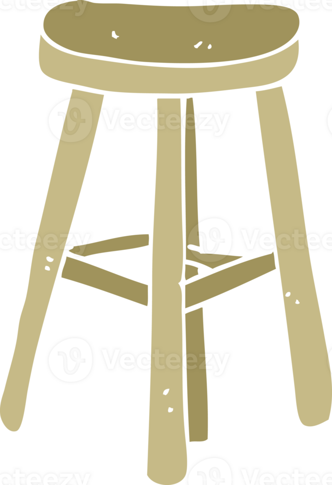 flat color illustration of a cartoon stool png