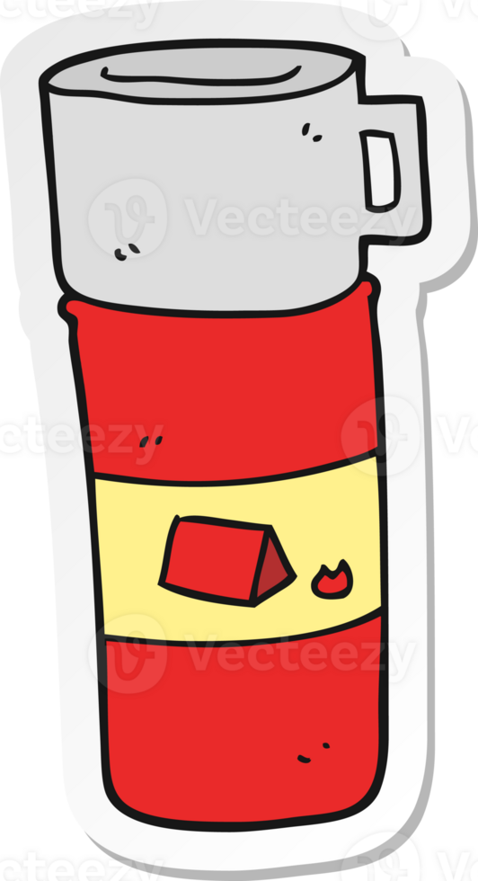 sticker of a cartoon camping flask png