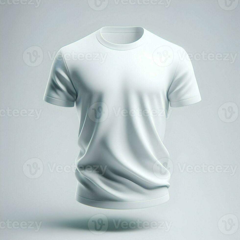 ai generado blanco camiseta Bosquejo aislado en blanco antecedentes foto