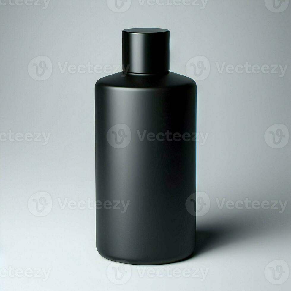AI generated 3D illustration Rendering Aluminium Bottle on White Background Black Grey White photo