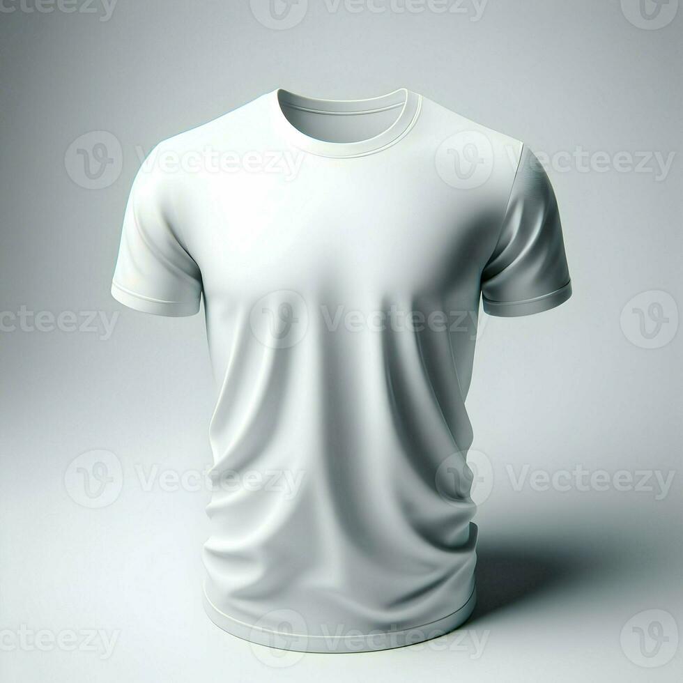 ai generado blanco camiseta Bosquejo aislado en blanco antecedentes foto