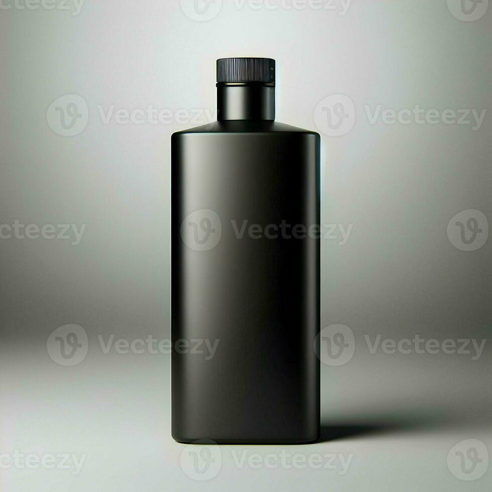 ai generado 3d ilustración representación aluminio botella en blanco antecedentes negro gris blanco foto