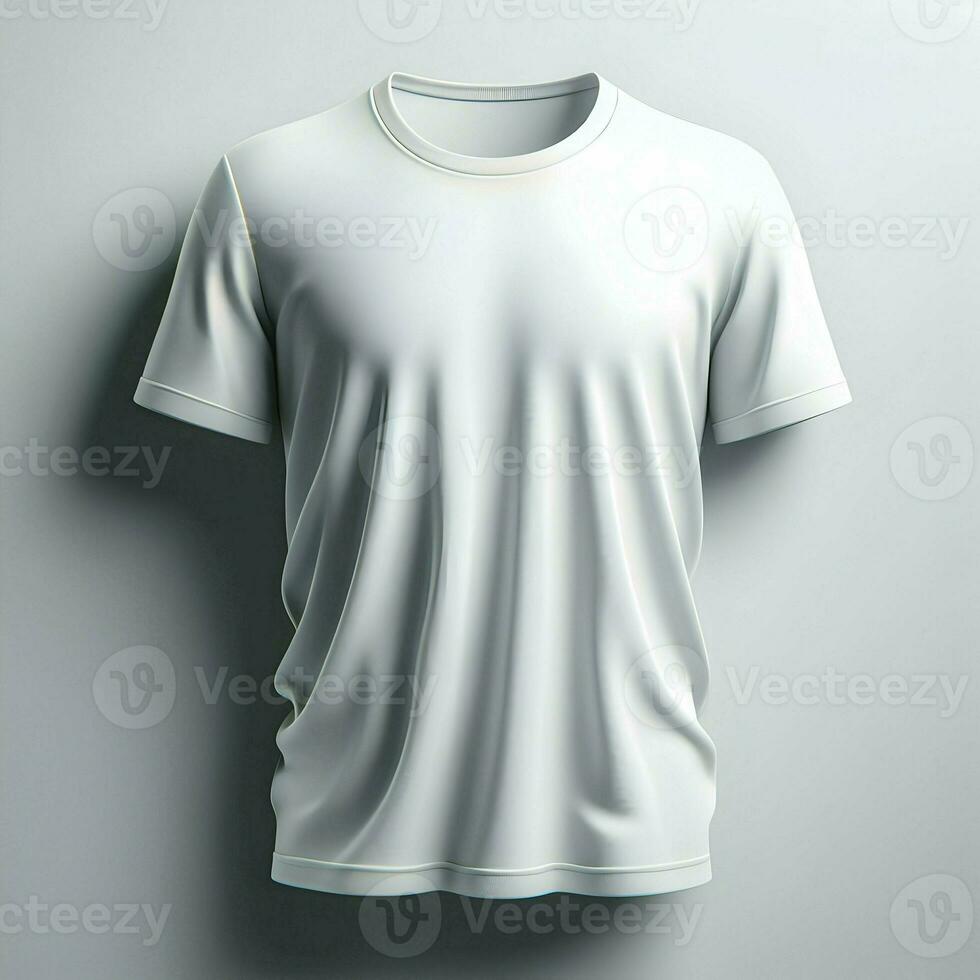 AI generated White Tshirt mockup isolated on white background photo