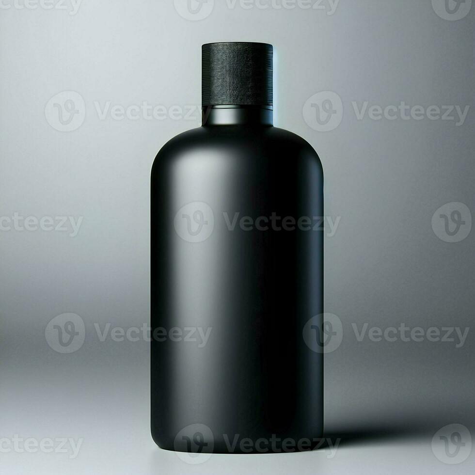 AI generated 3D illustration Rendering Aluminium Bottle on White Background Black Grey White photo