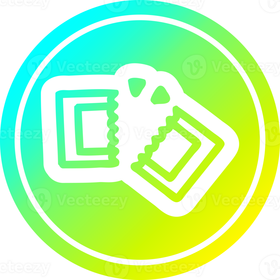 movie ticket circular in cold gradient spectrum png