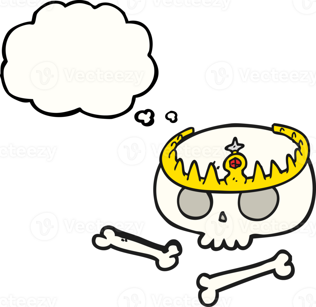 thought bubble cartoon skull wearing tiara png