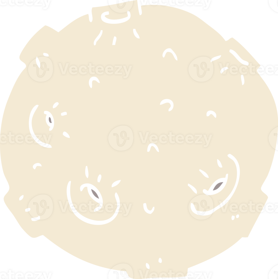 cartoon doodle moon with craters png