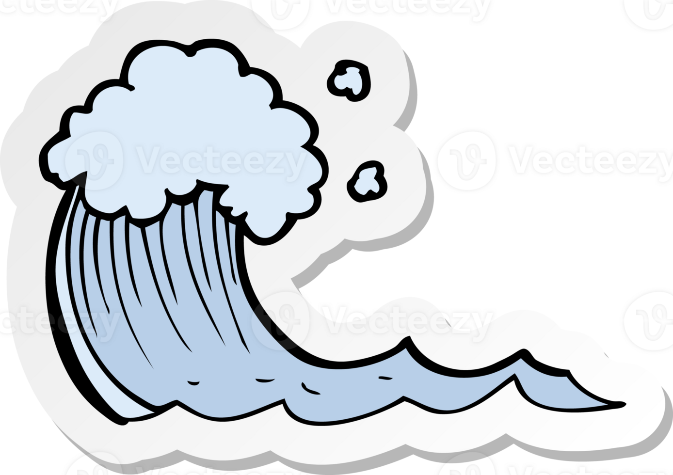 sticker of a cartoon wave png
