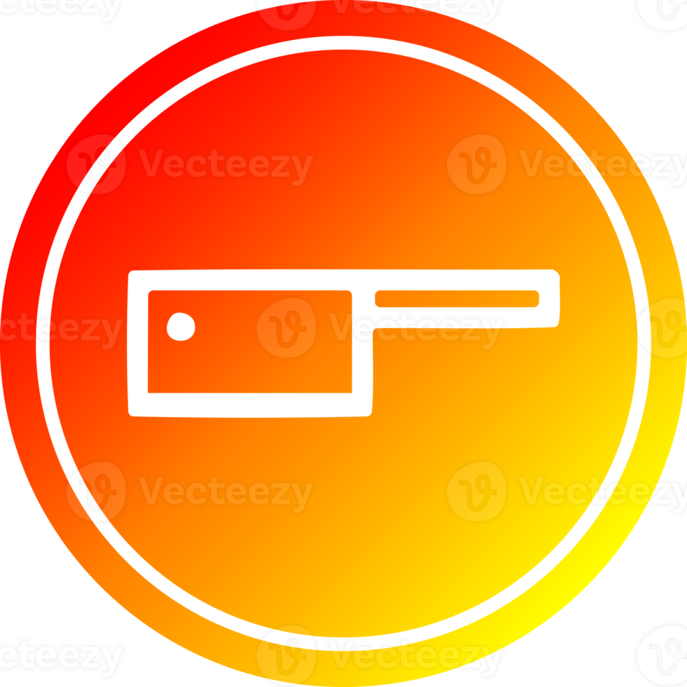 meat cleaver circular in hot gradient spectrum png