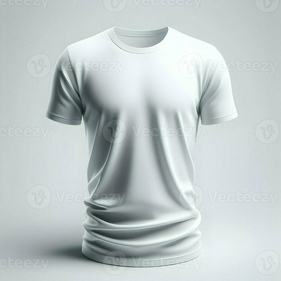 AI generated White Tshirt mockup isolated on white background photo